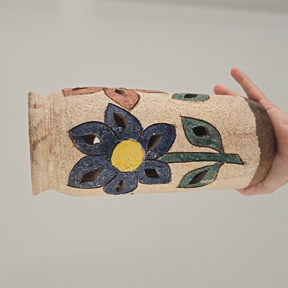 Vintage Decorative clay flower vase